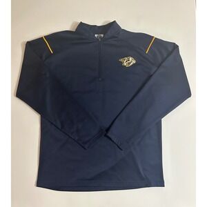 Nashville Predators NHL Hockey Quarter-Zip Pullover Navy Blue Mens XL